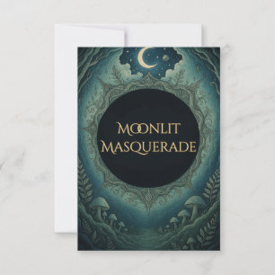 Moonlit Masquerade Elegant Halloween RSVP Card