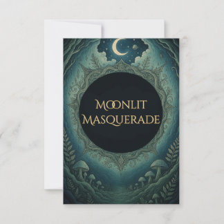 Moonlit Masquerade Elegant Halloween RSVP Card