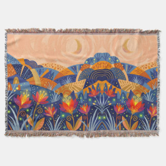Moonlit Meadow Blanket – Amber & Indigo