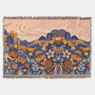 Moonlit Meadow Blanket – Amber & Indigo Dream