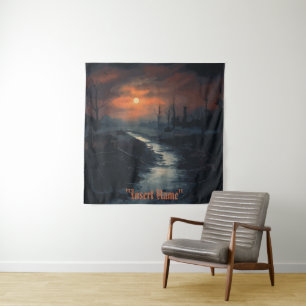 Moonlit Menace: The Haunted Black Forest at Dusk Tapestry