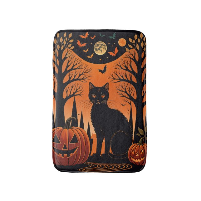 Moonlit Meow Bath Mat (Front Vertical)
