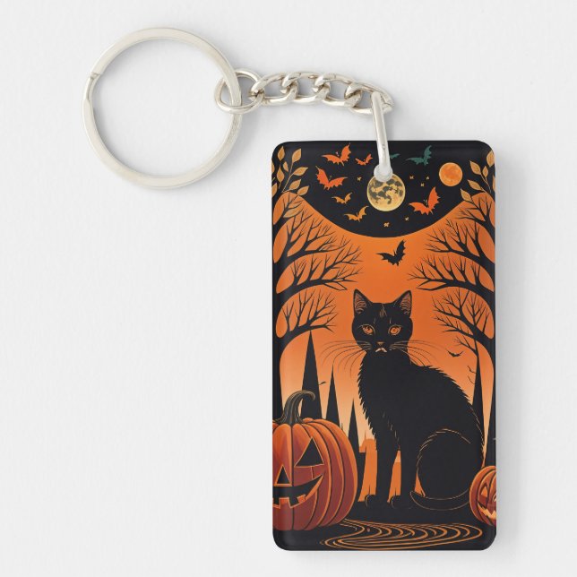 Moonlit Meow Key Ring (Front)