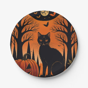 Moonlit Meow Paper Plate