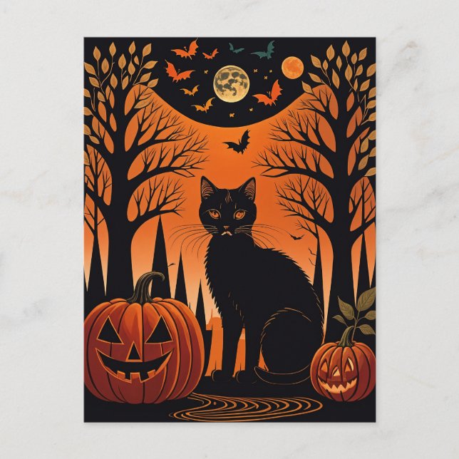 Moonlit Meow Postcard (Front)