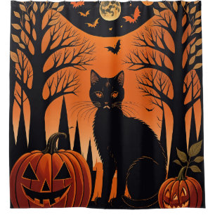 Moonlit Meow Shower Curtain