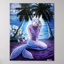 Moonlit Mermaid Art Print