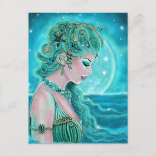 Moonlit Mermaid By Renee Lavoie Postcard