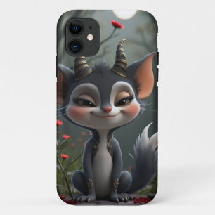 Moonlit Mischief Forest Spirit of Crimson Bloom.  iPhone 11 Case