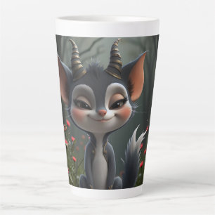 Moonlit Mischief Forest Spirit of Crimson Bloom.  Latte Mug
