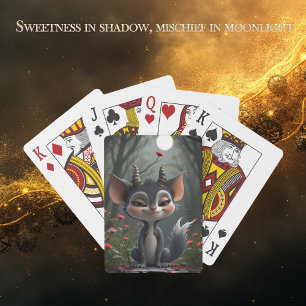Moonlit Mischief Forest Spirit of Crimson Bloom. Playing Cards