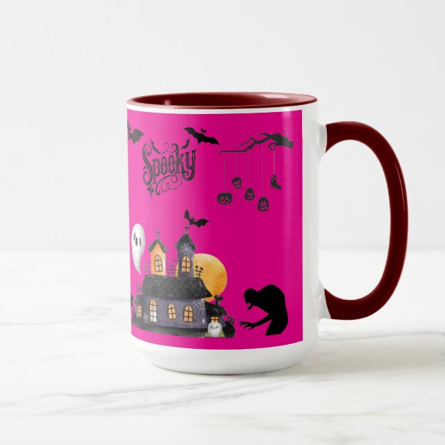 Moonlit Mischief hot pink Mug (Right)