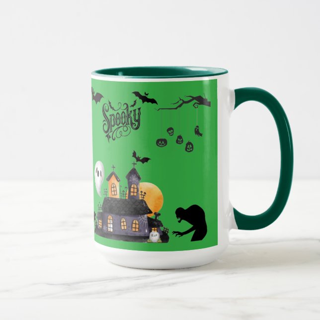 Moonlit Mischief kelly green Mug (Right)