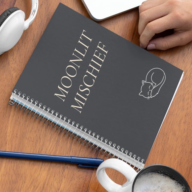 Moonlit Mischief Notebook (Capture midnight thoughts with graceful charm and a whisper of spooky sophistication.)