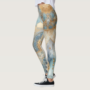 Moonlit Mosque Serenity for Ramadan Leggings