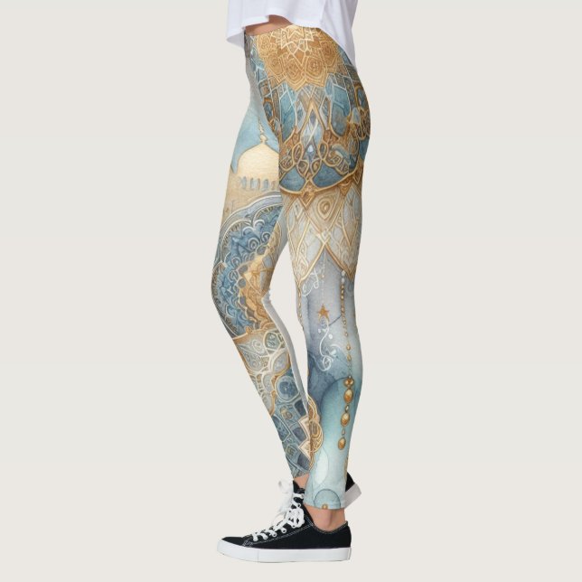 Moonlit Mosque Serenity for Ramadan Leggings (Left)
