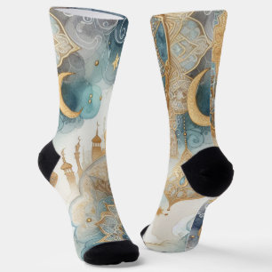 Moonlit Mosque Serenity for Ramadan Socks