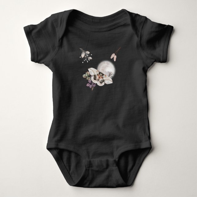 Moonlit Moth Graphic Baby Bodysuit (Front)
