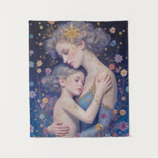 Moonlit Mother’s Embrace Tapestry