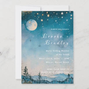 Moonlit Mountain Forest Wedding Invitation