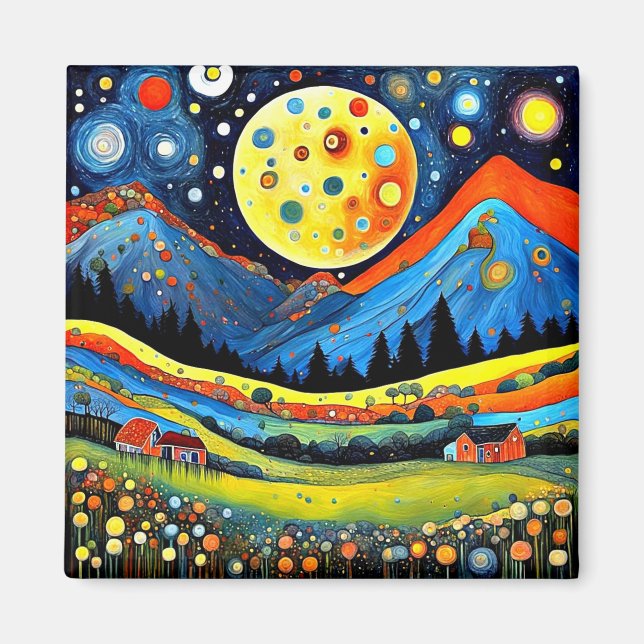 Moonlit Mountain Meadow 6 Magnet (Front)