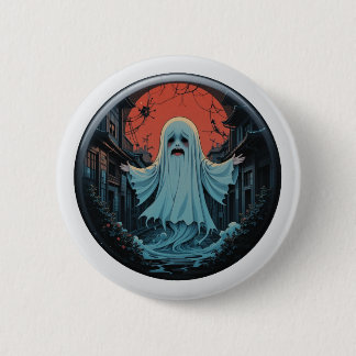 'Moonlit Mourning' - The Sad Ghost of the Alley 6 Cm Round Badge