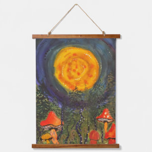 Moonlit Mushrooms Tapestry