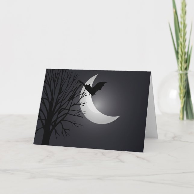 Moonlit night Happy Halloween Card (Front)