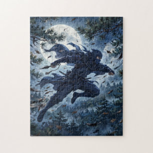 Moonlit Ninja in the Forest Jigsaw Puzzle