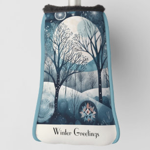 Moonlit Nordic Forest, customisable Golf Head Cover