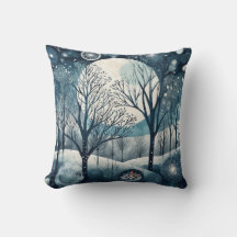 Moonlit Nordic Forest Winter Night