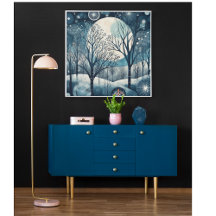 Moonlit Nordic Forest Winter Night