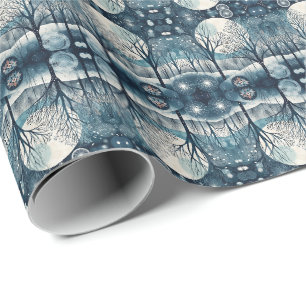 Moonlit Nordic Forest Wrapping Paper