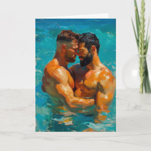 Moonlit Ocean Embrace Card