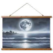 Moonlit Ocean Waves Celestial Night Sky