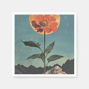 Moonlit Orange Bloom - Vintage Boho Charm (2) Napkin