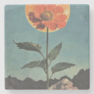 Moonlit Orange Bloom - Vintage Boho Charm (2) Stone Coaster
