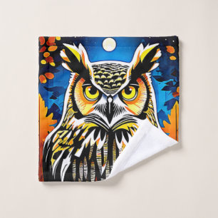 Moonlit Owl Gaze Bath Towel Set