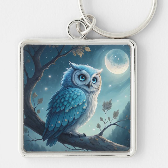 Moonlit Owl Key Ring (Front)