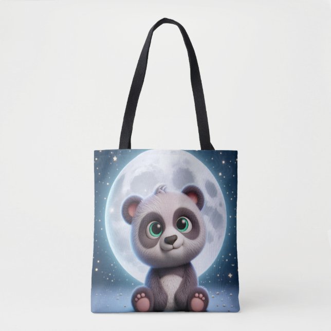 Moonlit Panda Dreams Tote Bag (Front)