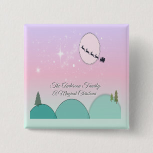 Moonlit Pastel Holiday Dreamscape 15 Cm Square Badge