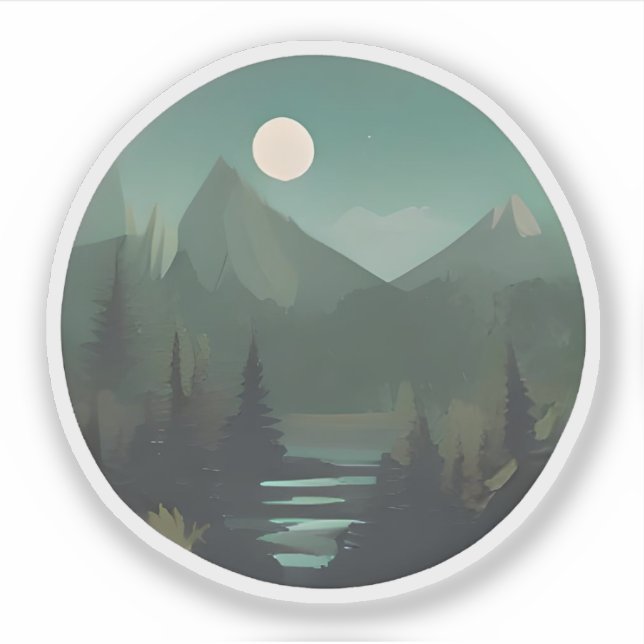 Moonlit Peaks: A Nighttime Wilderness Scene (Front)