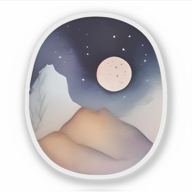 Moonlit Peaks in a Starry Night (Front)