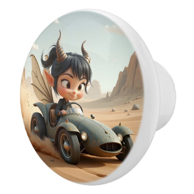 Moonlit Pixie of the Wandering Dunes.  Ceramic Knob (Right)
