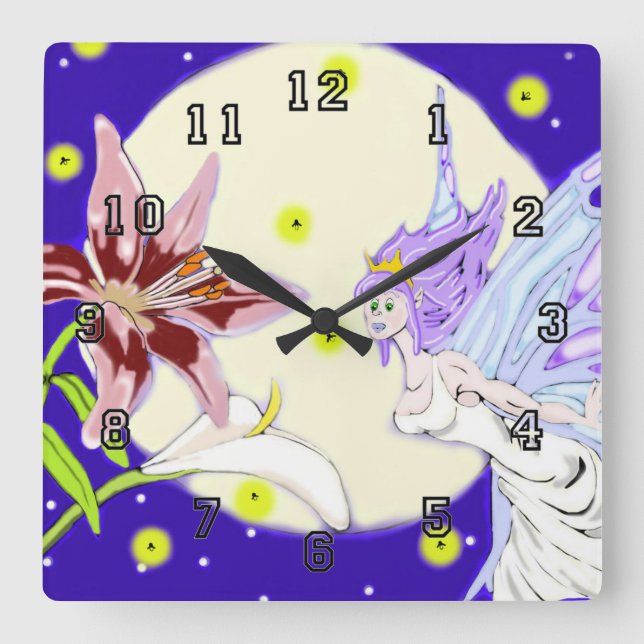 Moonlit Pixie Wall Clock (Front)
