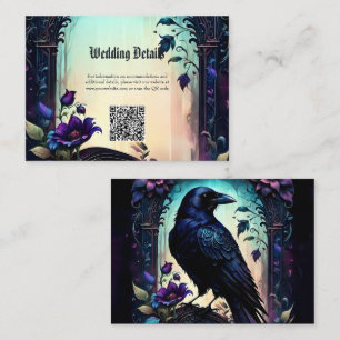 Moonlit Raven    Gothic Floral Wedding Suite. Enclosure Card
