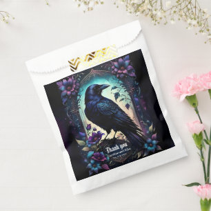 Moonlit Raven Gothic Floral Wedding Suite. Favour Bag