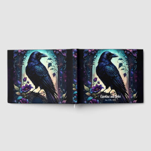 Moonlit Raven Gothic Floral Wedding Suite. Guest Book
