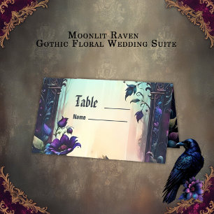Moonlit Raven    Gothic Floral Wedding Suite. Place Card