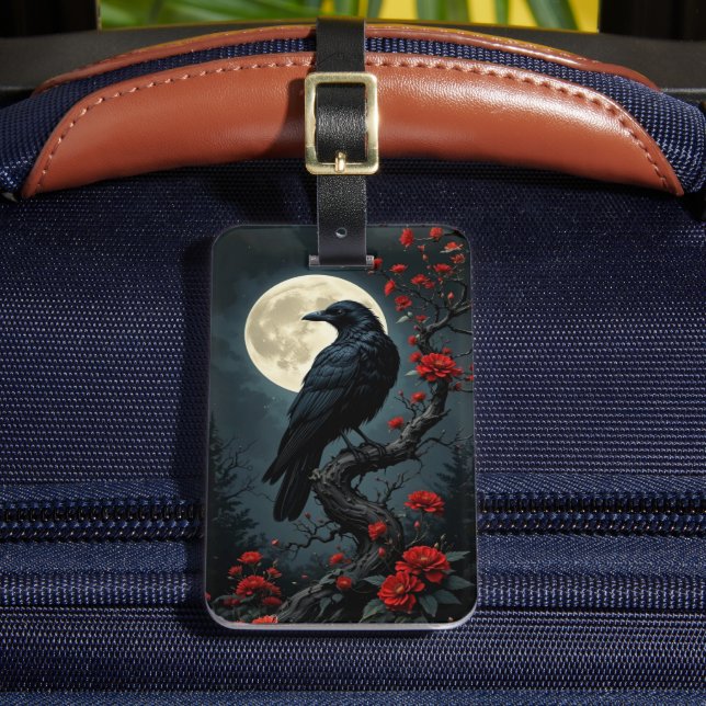 Moonlit Raven Luggage Tag (Front Insitu 2)